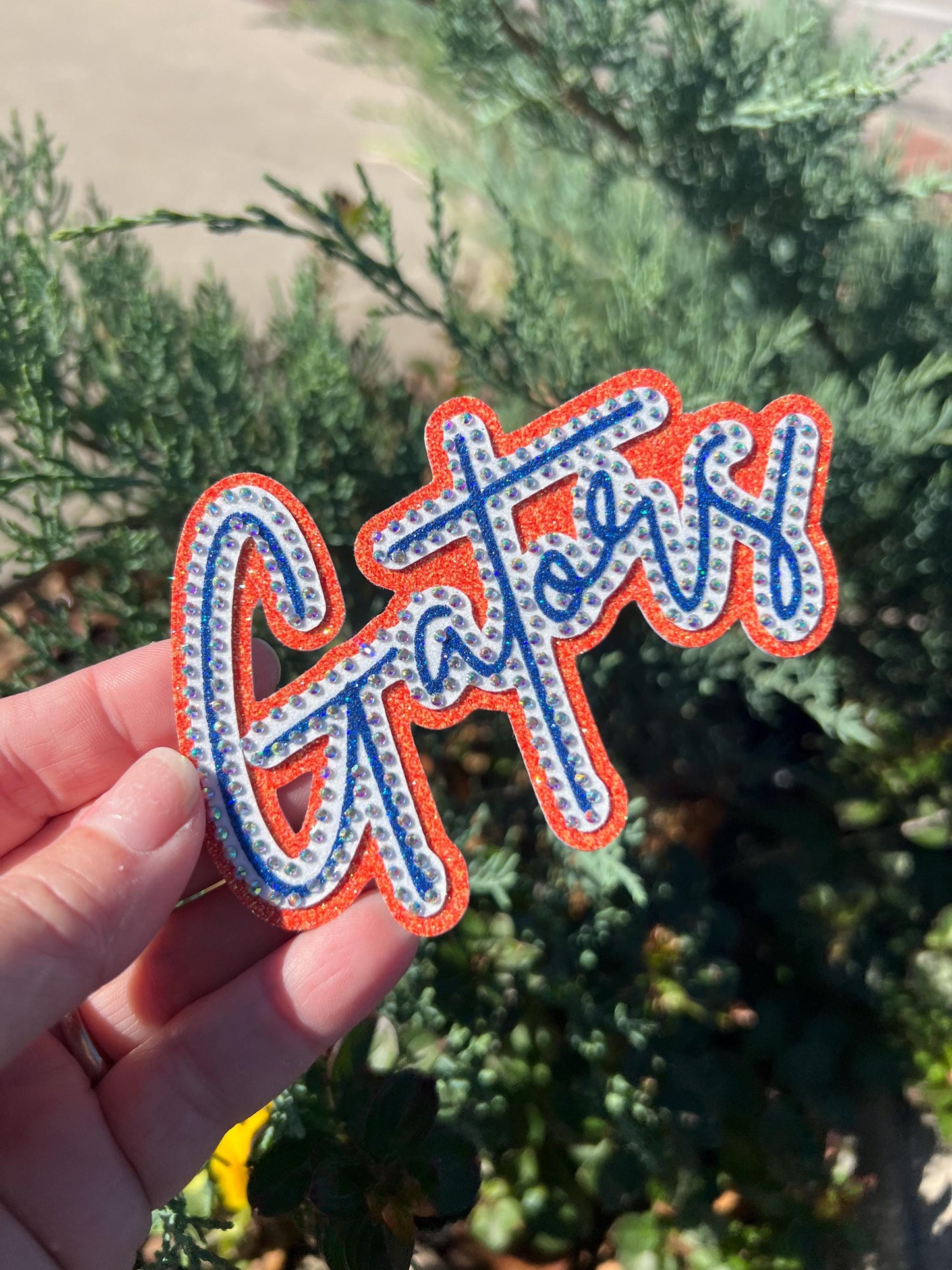 Gators *3D Glitter Mascot Rhinestone Hat Patch* Iron-On adhesive