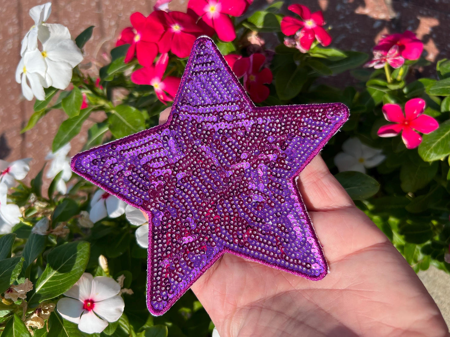Purple Sequin Star Iron-On Patch/ Large 5"/  Patch / Iron On Patch / Sequin Patch/ Hat Patch/ Clothes Patch