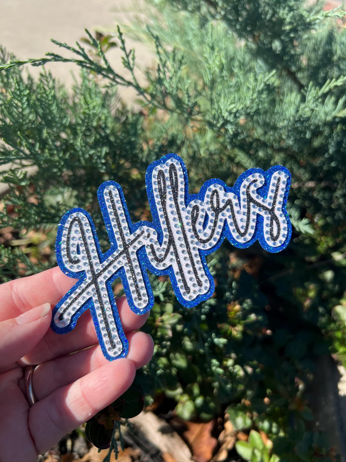 Hillers *3D Glitter Mascot Rhinestone Hat Patch* Iron-On adhesive