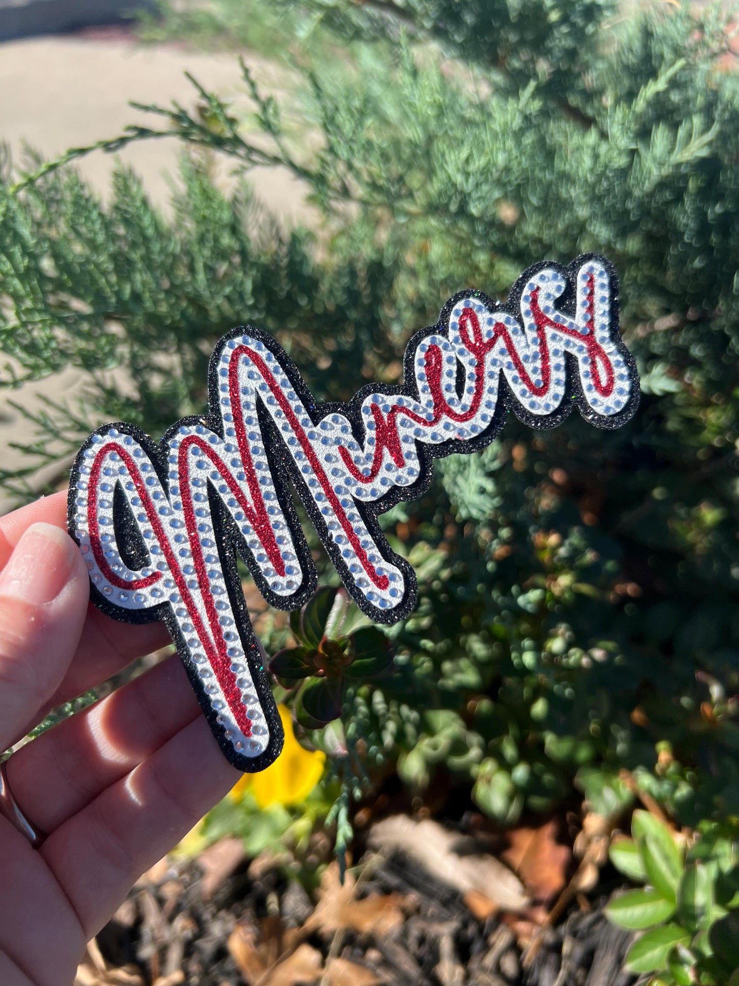 Miners *3D Glitter Mascot Rhinestone Hat Patch* Iron-On adhesive