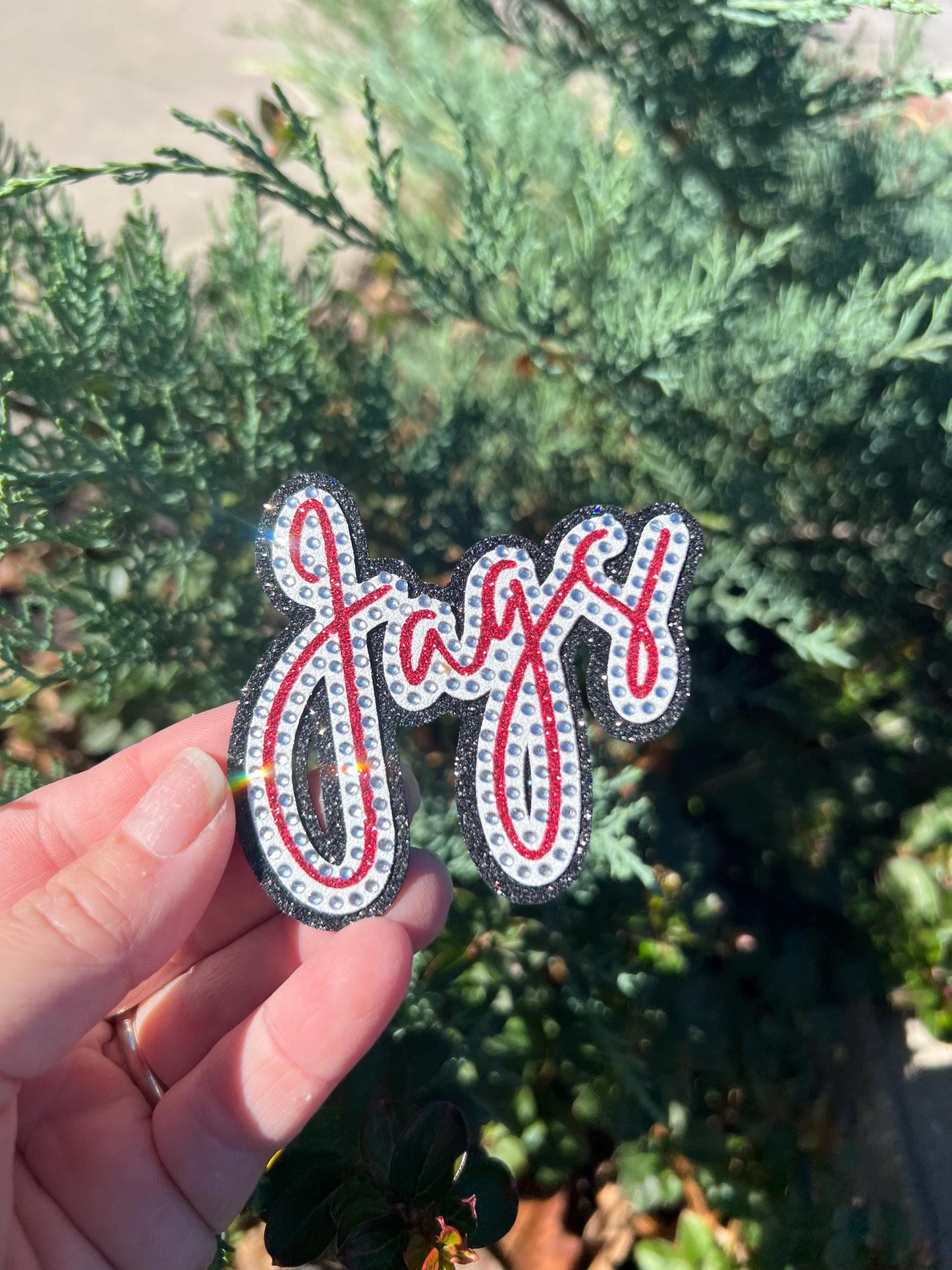 Jags *3D Glitter Mascot Rhinestone Hat Patch* Iron-On adhesive